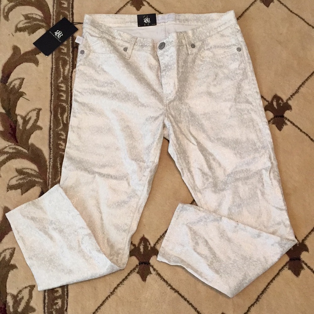 NWT White and Gold Rock & Republic Jeans size 14